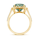 Rosec Jewels-IGI Certified 4 Carat Lab Grown Green Diamond Statement Engagement Ring with Split Shank