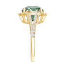 Rosec Jewels-IGI Certified 4 Carat Lab Grown Green Diamond Statement Engagement Ring with Split Shank