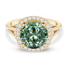 Rosec Jewels-IGI Certified 4 Carat Lab Grown Green Diamond Statement Engagement Ring with Split Shank