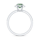 Lab Grown 1 Carat Green Diamond Halo Engagement Ring with IGI Certificate Vivid Green - VS1 - Rosec Jewels