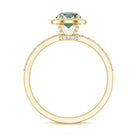 Lab Grown 1 Carat Green Diamond Halo Engagement Ring with IGI Certificate Vivid Green - VS1 - Rosec Jewels