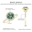 IGI Certified Lab 3 Carat Green Diamond Engagement Ring with Halo Vivid Green - VS1 - Rosec Jewels