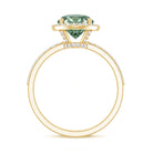 IGI Certified Lab 3 Carat Green Diamond Engagement Ring with Halo Vivid Green - VS1 - Rosec Jewels