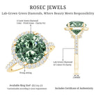 IGI Certified Lab Created Green Diamond Halo Engagement Ring 4 Carat Vivid Green - VS1 - Rosec Jewels