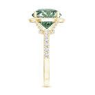 IGI Certified Lab Created Green Diamond Halo Engagement Ring 4 Carat Vivid Green - VS1 - Rosec Jewels