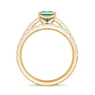IGI Certified 1 Carat Princess Cut Lab Grown Green Diamond Bridal Ring Set Vivid Green - VS1 - Rosec Jewels