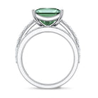 5 Carat Princess Cut Bridal Ring Set with IGI Certified Lab Grown Green Diamond Vivid Green - VS1 - Rosec Jewels