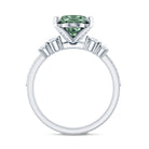 IGI Certified Oval Lab Grown Green Diamond Wedding Ring Set 4 Carat Vivid Green - VS1 - Rosec Jewels