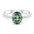 IGI Certified 2 Carat Lab Grown Green Diamond Oblong Engagement Ring Vivid Green - VS1 - Rosec Jewels