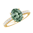 IGI Certified 2 Carat Lab Grown Green Diamond Oblong Engagement Ring Vivid Green - VS1 - Rosec Jewels