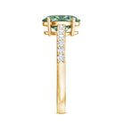 IGI Certified 2 Carat Lab Grown Green Diamond Oblong Engagement Ring Vivid Green - VS1 - Rosec Jewels