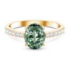 IGI Certified 2 Carat Lab Grown Green Diamond Oblong Engagement Ring Vivid Green - VS1 - Rosec Jewels