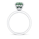 3 Carat IGI Certified Lab Green Diamond Solitaire Oval Engagement Ring with Side Stones Vivid Green - VS1 - Rosec Jewels