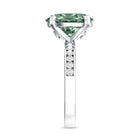 3 Carat IGI Certified Lab Green Diamond Solitaire Oval Engagement Ring with Side Stones Vivid Green - VS1 - Rosec Jewels