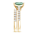 5 Carat Lab Grown Green and White Diamond Princess Cut Wedding Ring Set with IGI Certificate Vivid Green - VS1 - Rosec Jewels