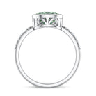 2 Carat Lab Grown Green Diamond East West Oval Engagement Ring with IGI Certificate Vivid Green - VS1 - Rosec Jewels