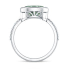 3 Carat East West Set Lab Grown Green Diamond Oval Engagement Ring IGI Certified Vivid Green - VS1 - Rosec Jewels