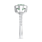 3 Carat East West Set Lab Grown Green Diamond Oval Engagement Ring IGI Certified Vivid Green - VS1 - Rosec Jewels