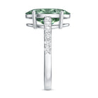 Rosec Jewels-Elongated 4 Carat Oval Lab Grown Green Diamond Engagement Ring IGI Certified