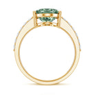 Rosec Jewels-Elongated 4 Carat Oval Lab Grown Green Diamond Engagement Ring IGI Certified