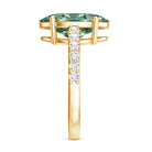 Rosec Jewels-Elongated 4 Carat Oval Lab Grown Green Diamond Engagement Ring IGI Certified