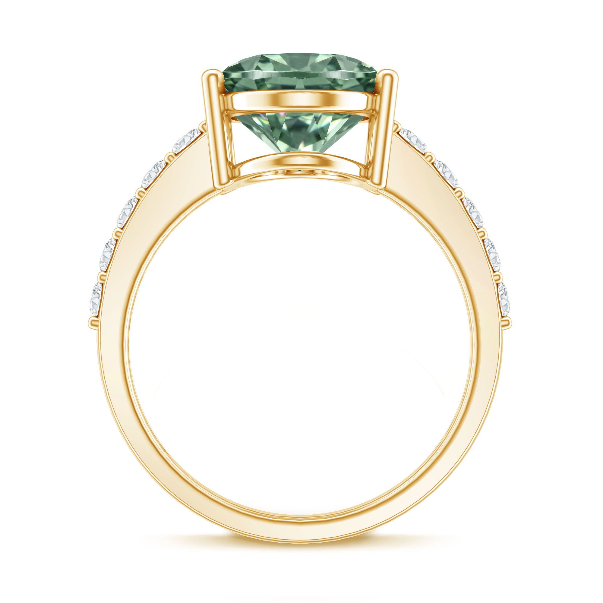 Rosec Jewels-IGI Certified Lab Grown Green Diamond Oval Solitaire Engagement Ring 5 Carat