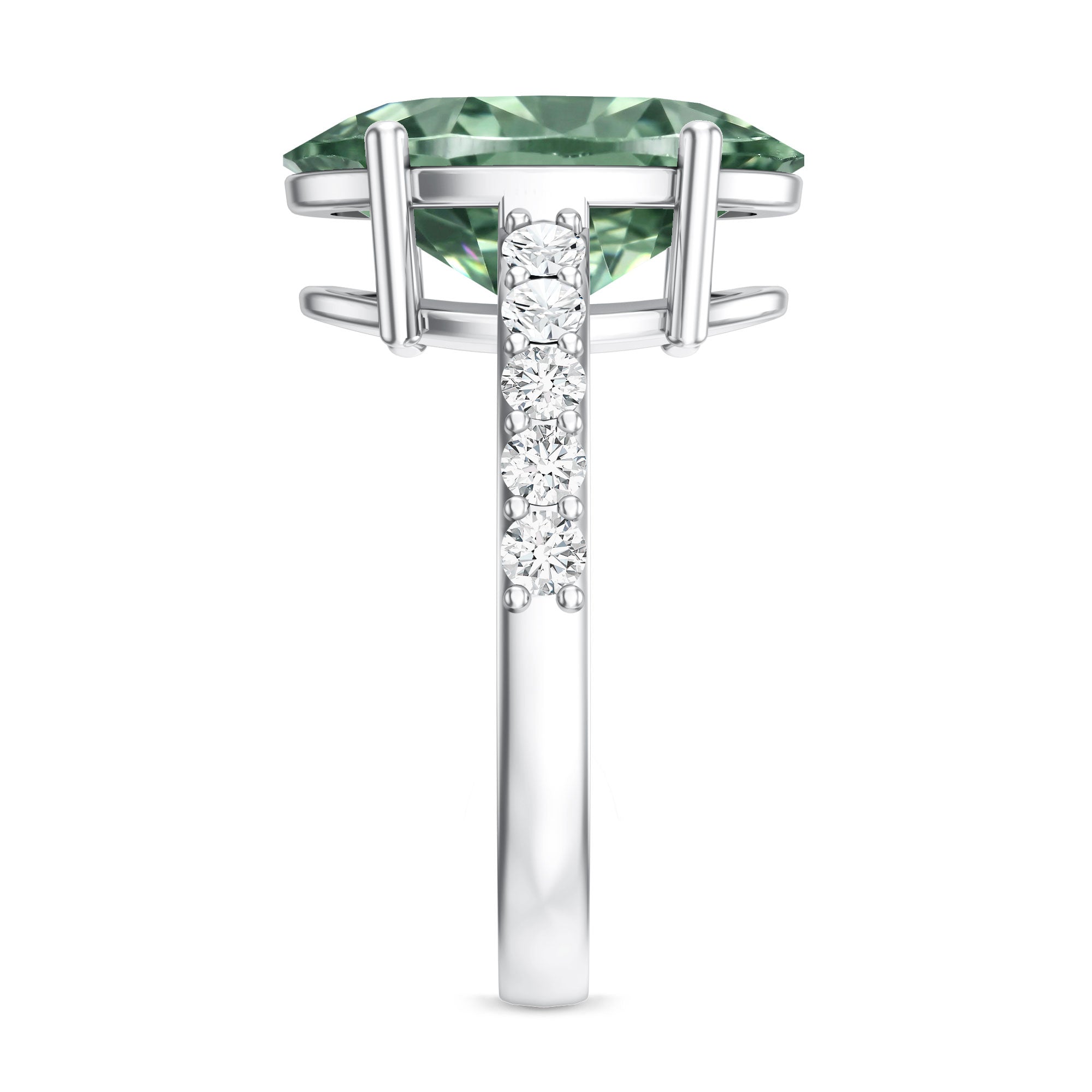 Rosec Jewels-IGI Certified Lab Grown Green Diamond Oval Solitaire Engagement Ring 5 Carat