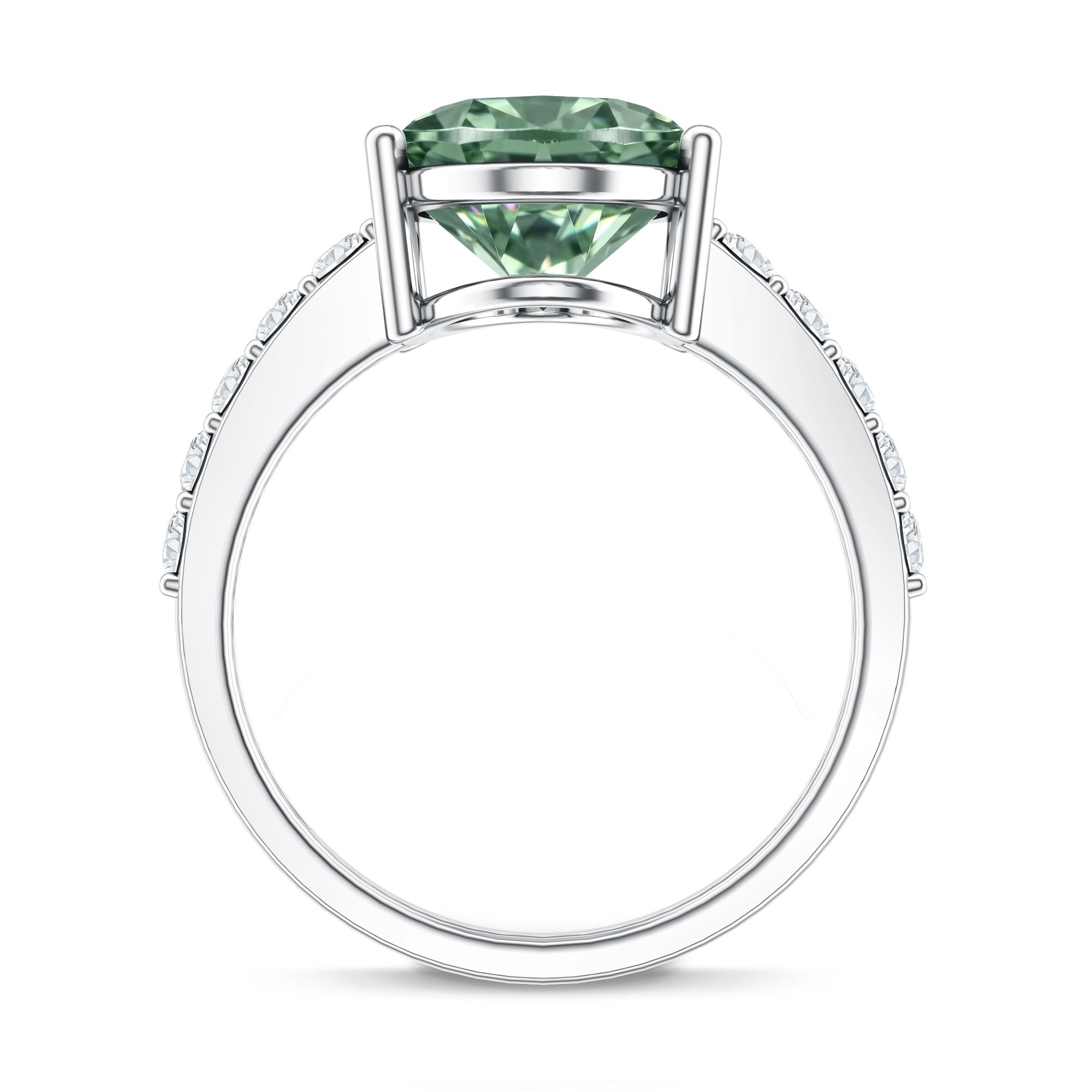 Rosec Jewels-IGI Certified Lab Grown Green Diamond Oval Solitaire Engagement Ring 5 Carat