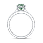 Rosec Jewels-Solitaire 2 Carat Lab Green Diamond Oval Wedding Ring Set with IGI Certificate