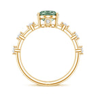 2 Carat Oval Lab Grown Green Diamond Solitaire Engagement Ring with IGI Certificate Vivid Green - VS1 - Rosec Jewels