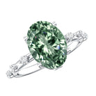 Rosec Jewels-Lab Grown Green Diamond 3 Carat Oval Engagement Ring IGI Certified