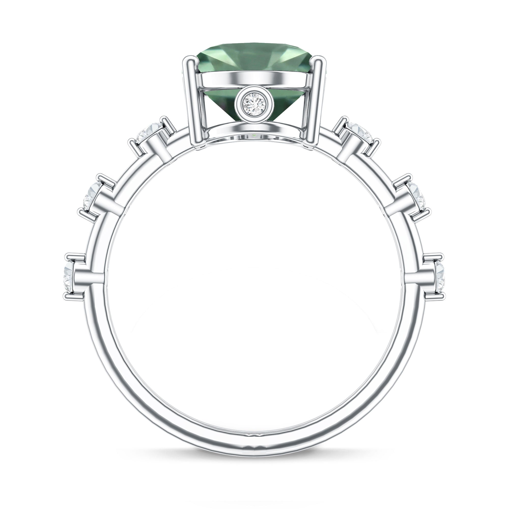 Rosec Jewels-Lab Grown Green Diamond 3 Carat Oval Engagement Ring IGI Certified