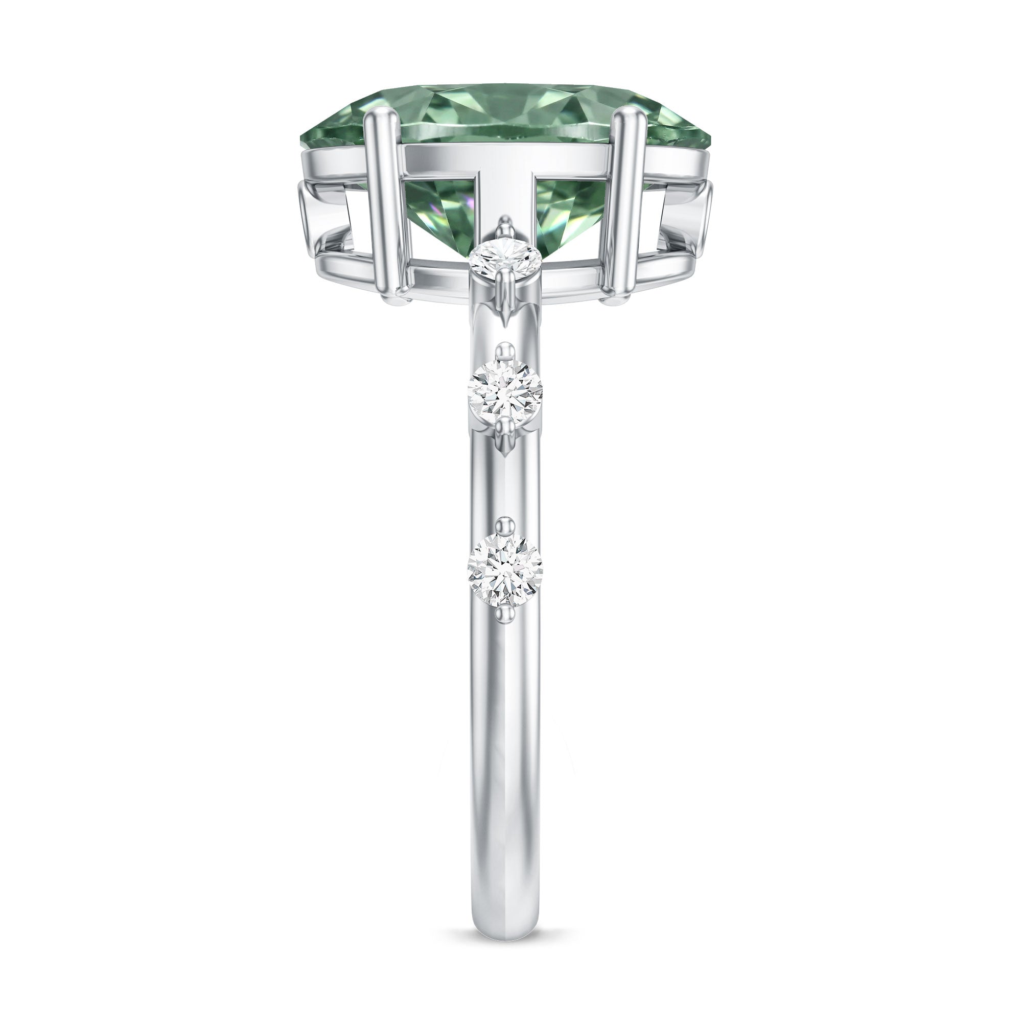 Rosec Jewels-Lab Grown Green Diamond 3 Carat Oval Engagement Ring IGI Certified