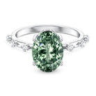 Rosec Jewels-Lab Grown Green Diamond 3 Carat Oval Engagement Ring IGI Certified