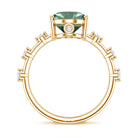 Rosec Jewels-Lab Grown Green Diamond 3 Carat Oval Engagement Ring IGI Certified