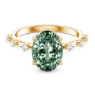 Rosec Jewels-Lab Grown Green Diamond 3 Carat Oval Engagement Ring IGI Certified