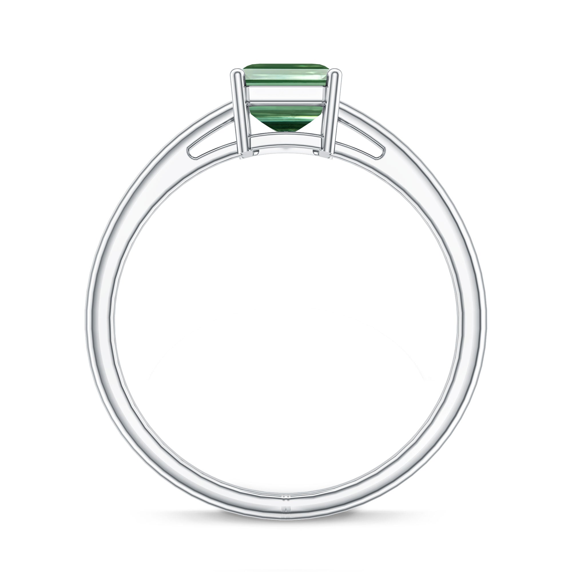 IGI Certified Solitaire Lab Grown Green Diamond Emerald Cut Engagement Ring 2 Carat Vivid Green - VS1 - Rosec Jewels
