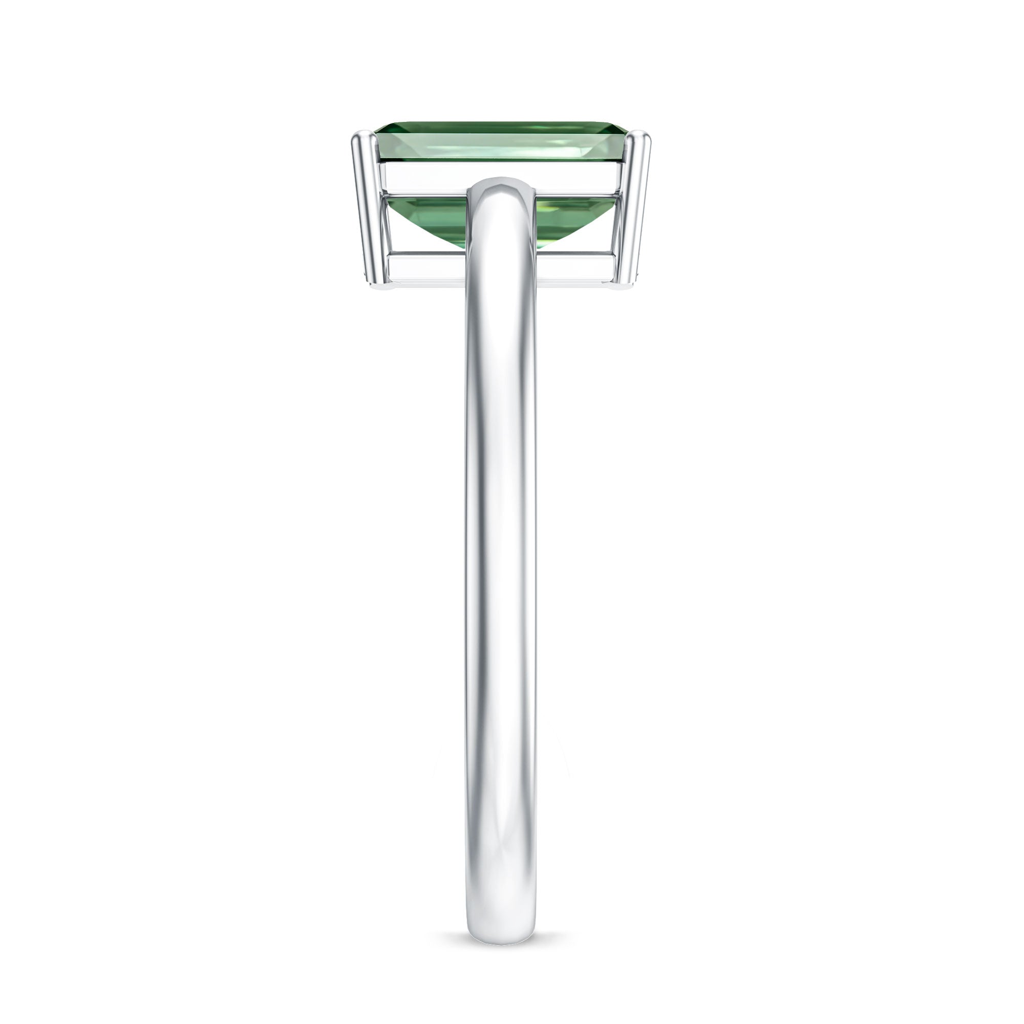 IGI Certified Solitaire Lab Grown Green Diamond Emerald Cut Engagement Ring 2 Carat Vivid Green - VS1 - Rosec Jewels