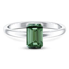IGI Certified Solitaire Lab Grown Green Diamond Emerald Cut Engagement Ring 2 Carat Vivid Green - VS1 - Rosec Jewels