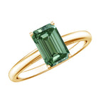 IGI Certified Solitaire Lab Grown Green Diamond Emerald Cut Engagement Ring 2 Carat Vivid Green - VS1 - Rosec Jewels