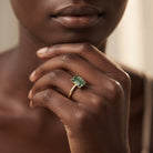 Solitaire Lab Grown Green Diamond 3 Carat Emerald Cut Engagement Ring IGI Certified Vivid Green - VS1 - Rosec Jewels