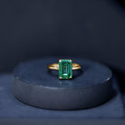 Solitaire Lab Grown Green Diamond 3 Carat Emerald Cut Engagement Ring IGI Certified Vivid Green - VS1 - Rosec Jewels