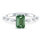 Rosec Jewels-IGI Certified Lab Grown Green Diamond Emerald Cut Engagement Ring 2 Carat