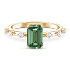 Rosec Jewels-IGI Certified Lab Grown Green Diamond Emerald Cut Engagement Ring 2 Carat