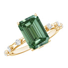 Rosec Jewels-3 Carat Emerald Cut Lab Grown Green Diamond Engagement Ring IGI Certified