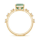Rosec Jewels-3 Carat Emerald Cut Lab Grown Green Diamond Engagement Ring IGI Certified