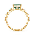 Rosec Jewels-4 Carat Emerald Cut Green Lab Grown Diamond Solitaire Engagement Ring with IGI Certificate