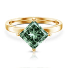 3 Carat Lab Grown Vivid Green Diamond Princess Cut Engagement Ring with IGI Certificate Vivid Green - VS1 - Rosec Jewels