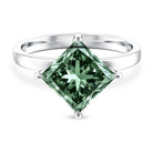 Rosec Jewels-Solitaire 5 Carat Lab Grown Green Diamond Princess Cut Engagement Ring IGI Certified