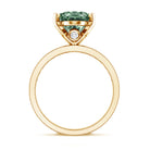 Elongated Oval Lab Grown Green Diamond 4 Carat Engagement Ring IGI Certified Vivid Green - VS1 - Rosec Jewels
